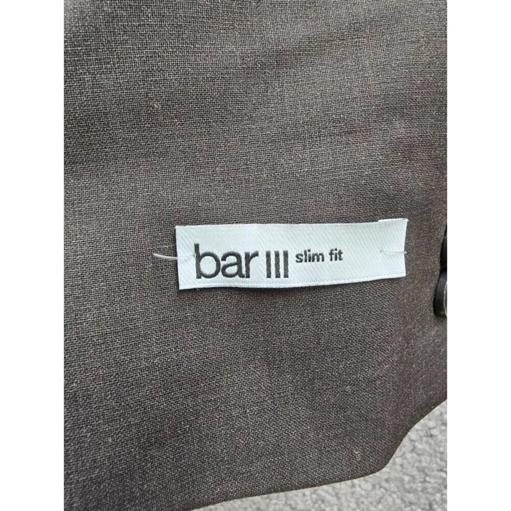Bar III Slim-Fit Wool-Blend Suit Separate Jacket Men's 38R Brown Button Closure